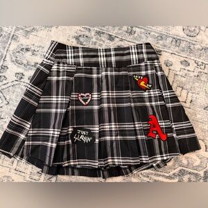 No boundaries plaid rocker mini skirt